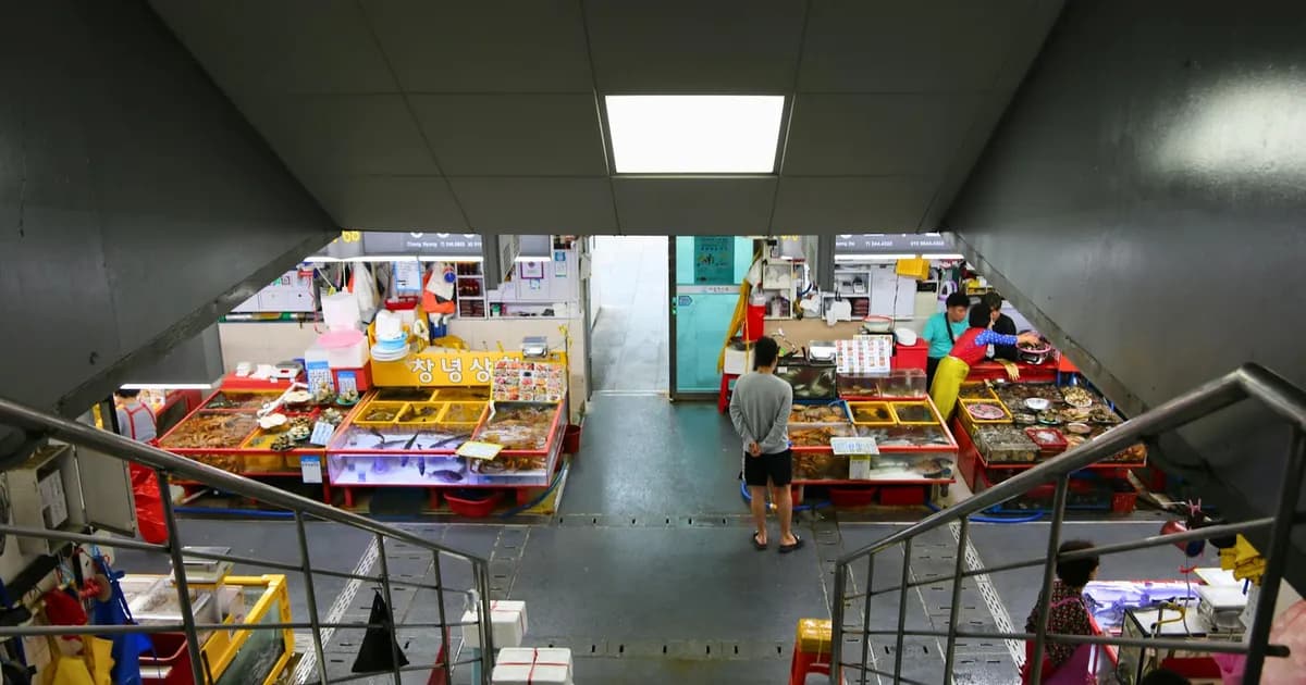 Busan seafood market Korea