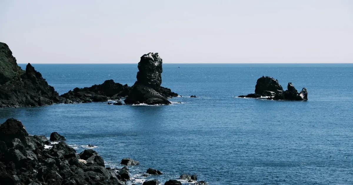 Jeju Island volcanic coast ocean